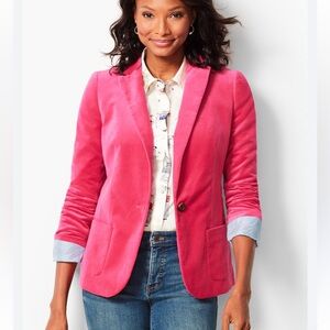 Talbots pink blazer Aberdeen velvet blazer